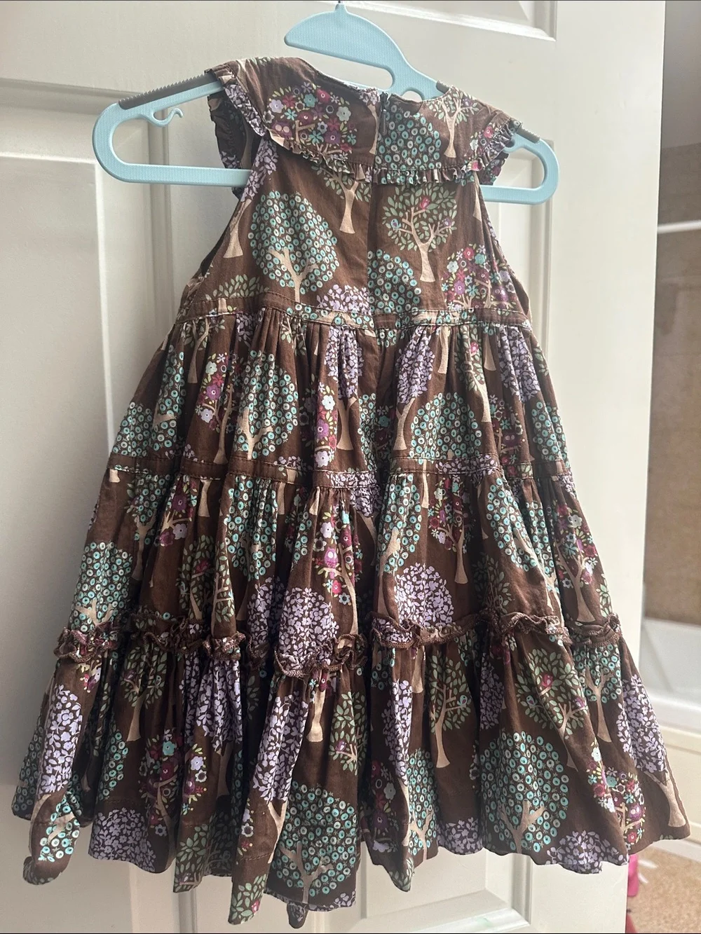 Baby Gap Brown Floral Tiered Fall dress size 18-24 months